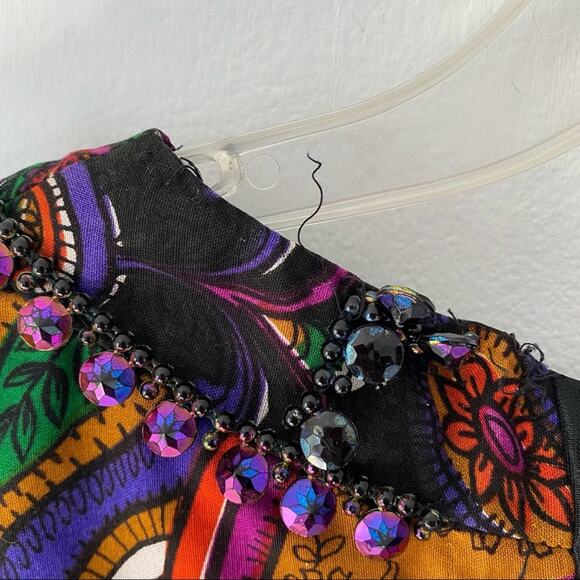 Vintage Handmade Beaded Retro Mod 70s Maxi Dress - Picture 3 of 9